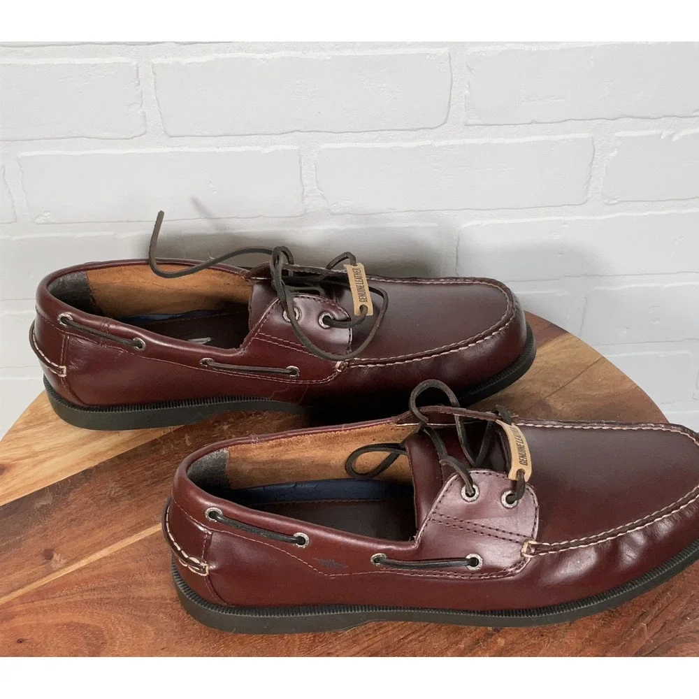 Dockers‎ Boat Shoes Men 12M Brown Leather Loafers Burgundy Comfort 90-1449